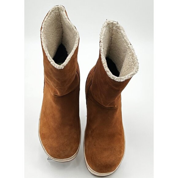 Sorel "Glazy" Boots Women’s US 11 Tan Waterproof Suede Faux-Fur Lined Boots - Picture 2 of 15